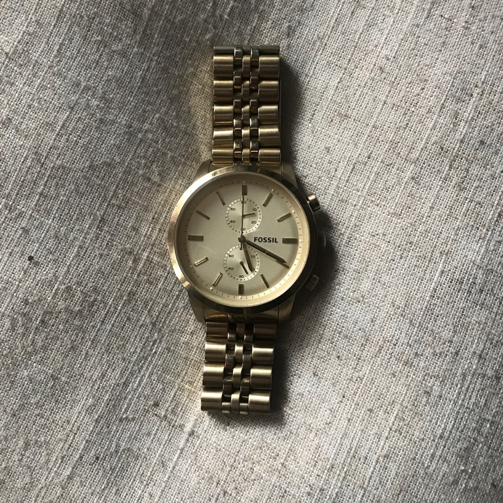 Unisex gold fossil watch